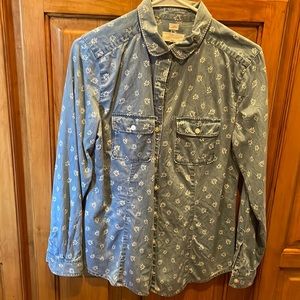 Loft printed denim top